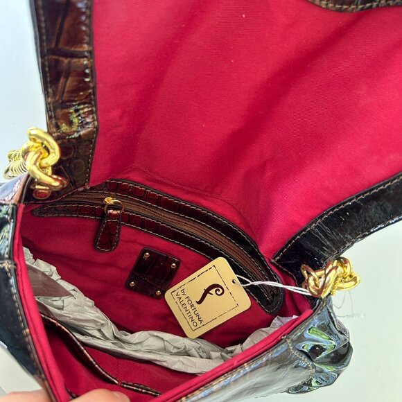 Fortuna Valentino Brown Leather Handbag Brand New - Picture 4 of 11
